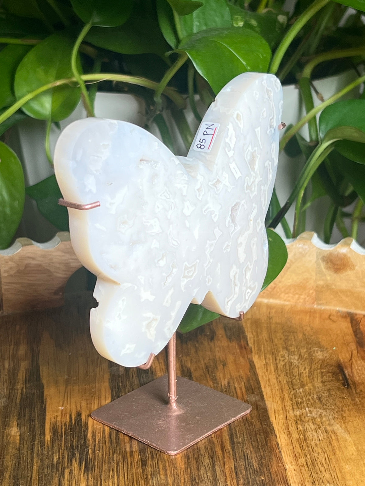 White Plume Agate Butterfly: PN