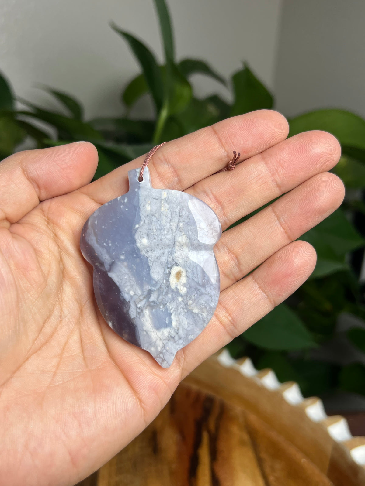 Purple Chalcedony Ornament Acorn: BK