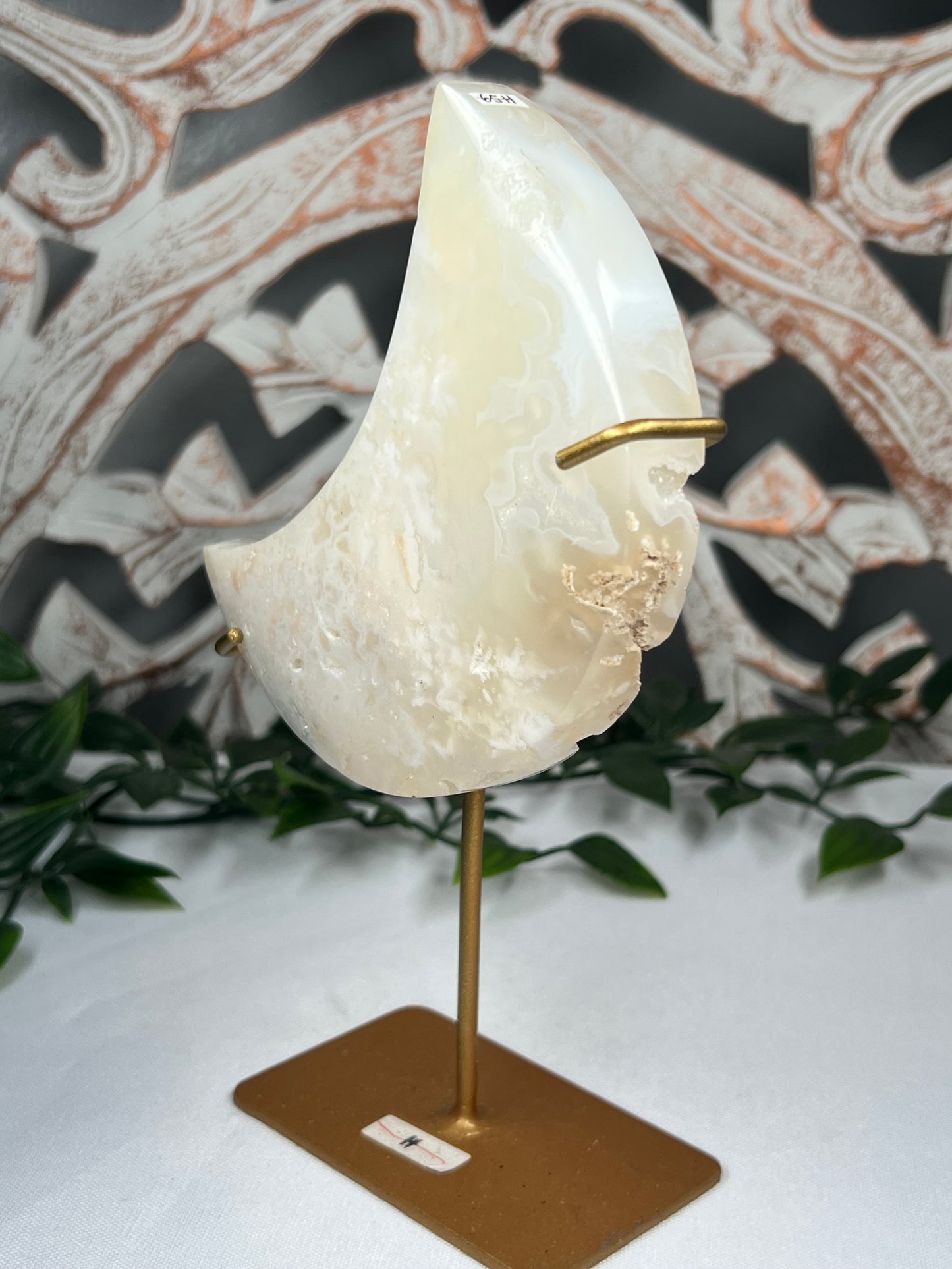 White Plume Agate Moon