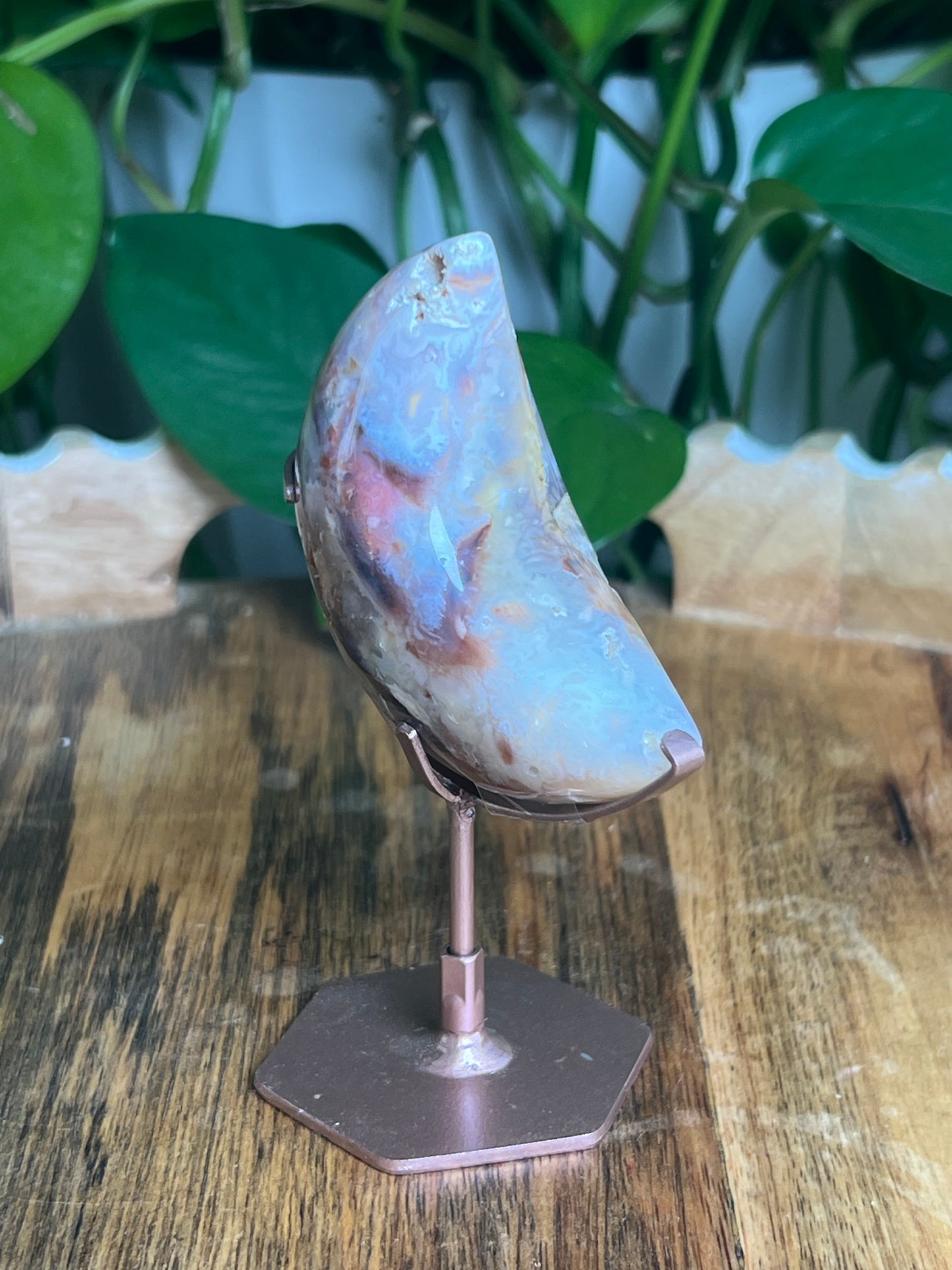 Rainbow Plume Agate Moon: KA 💗 PERFECTLY IMPERFECT 💗