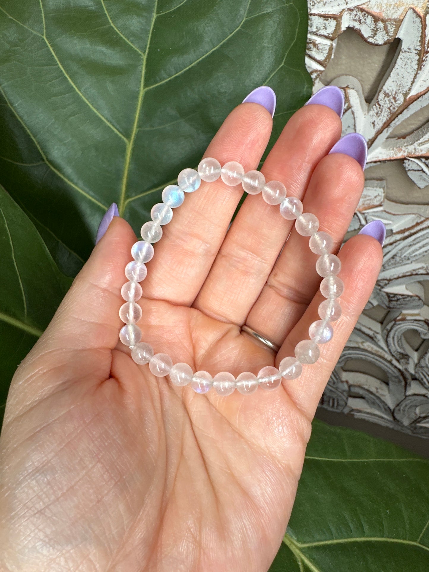 Moonstone Beaded Bracelet (6mm)