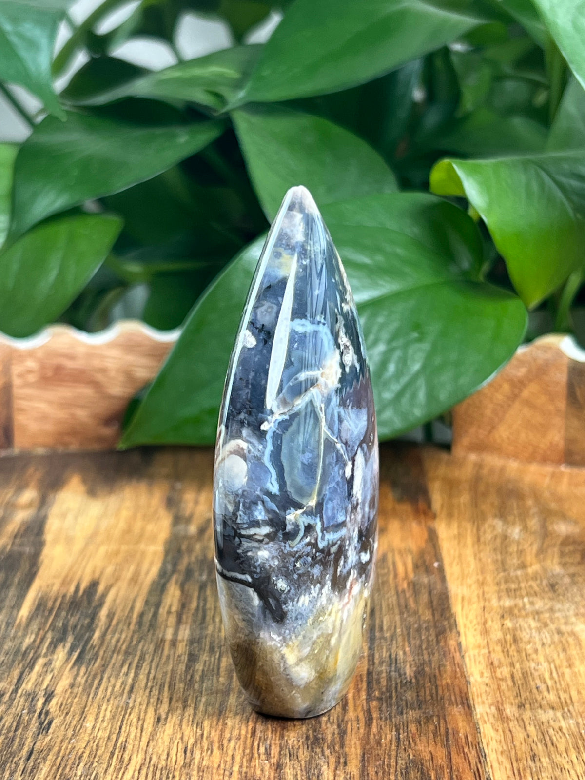Blue Plume Agate Flame: SX