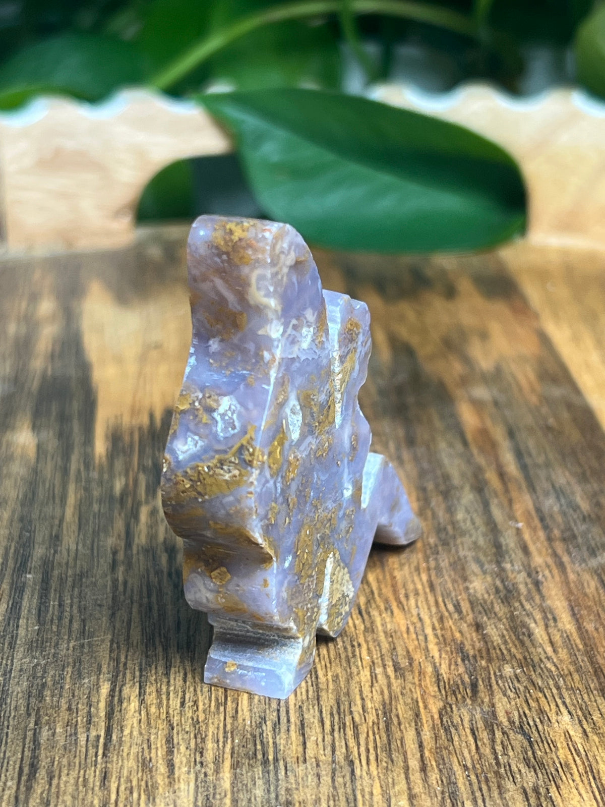 Purple Chalcedony In Gold Pixie Fairy:  AB