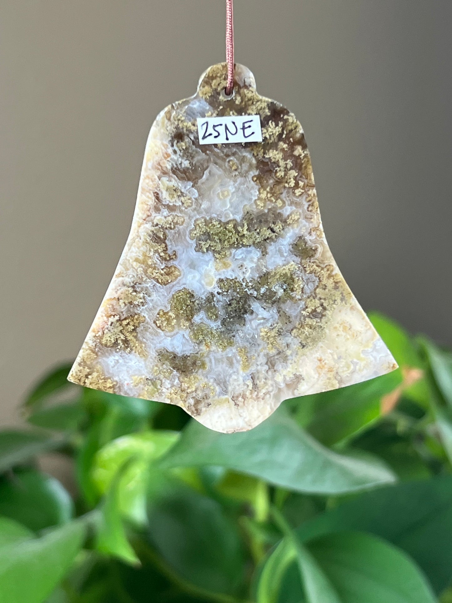 Scenic Moss Agate Ornament Bell