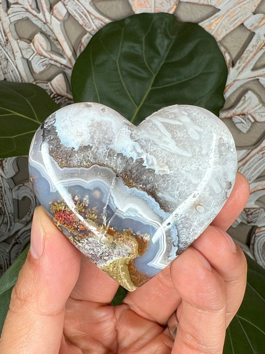 Scenic Moss Agate Heart