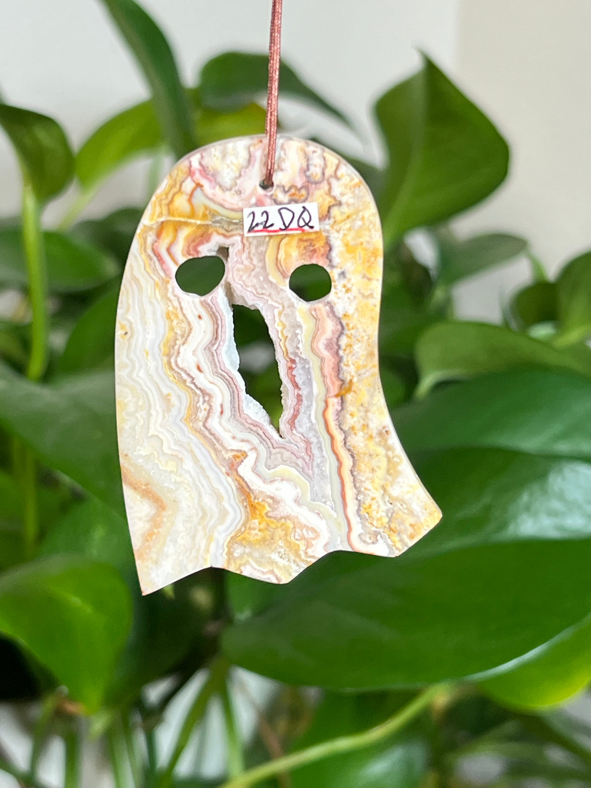 Crazy Lace Agate Ghost Ornaments