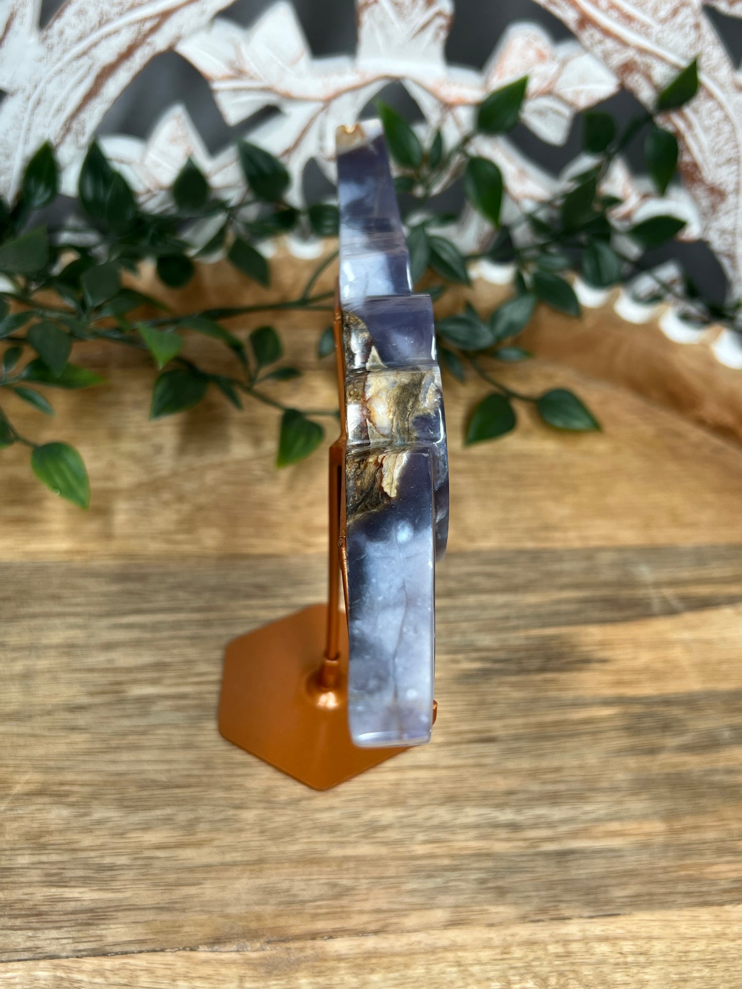 Purple Chalcedony Heart Wings