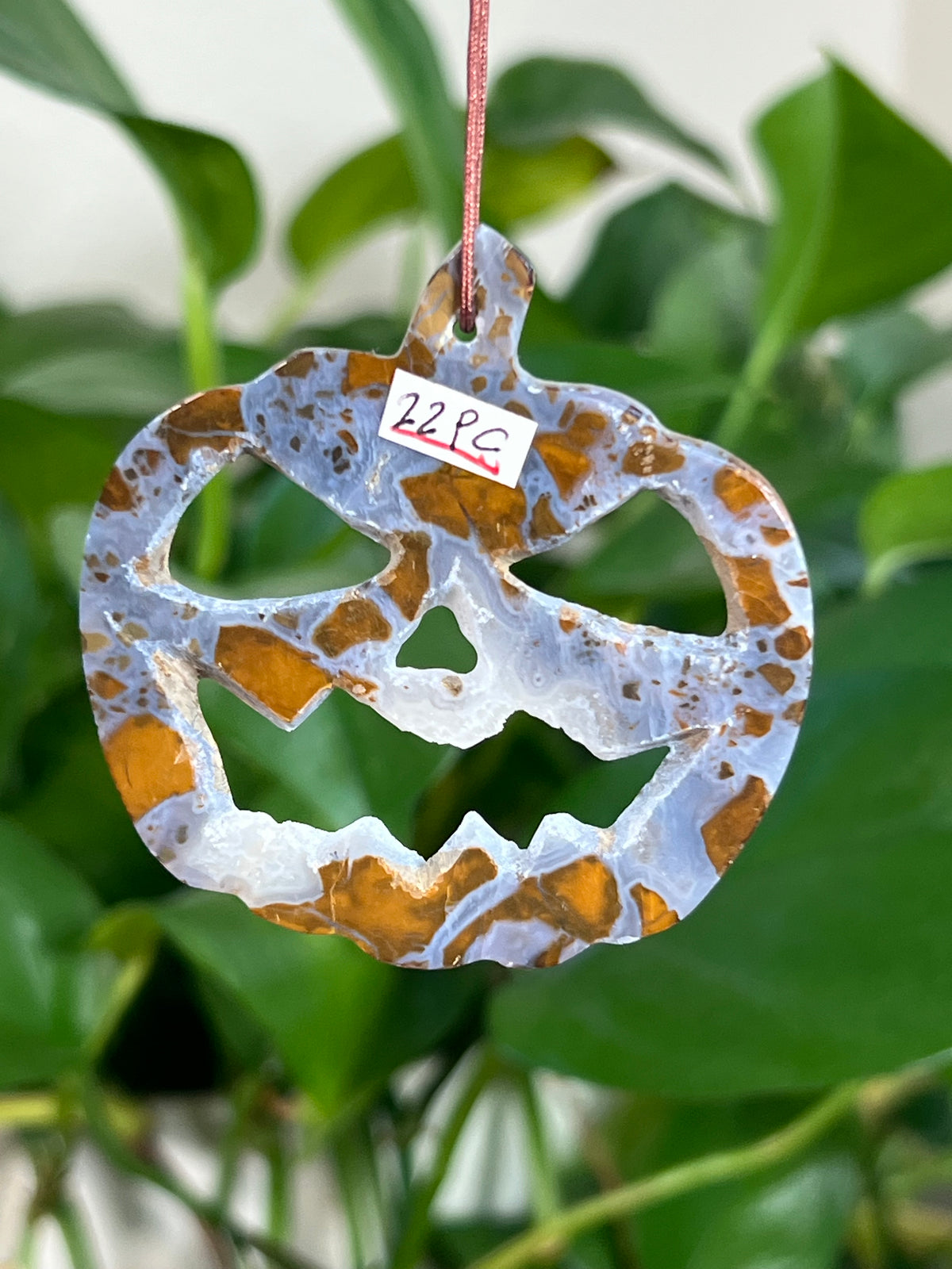 Brecciated Jasper Jack-O-Lantern Ornaments