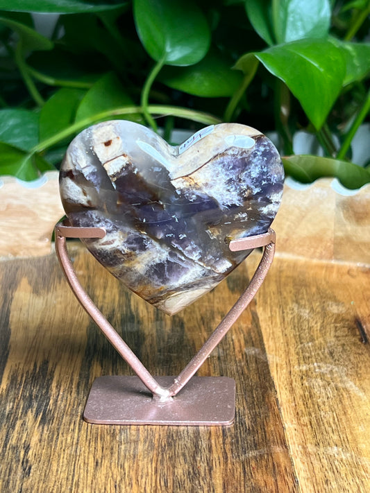 Purple Chalcedony Heart: K