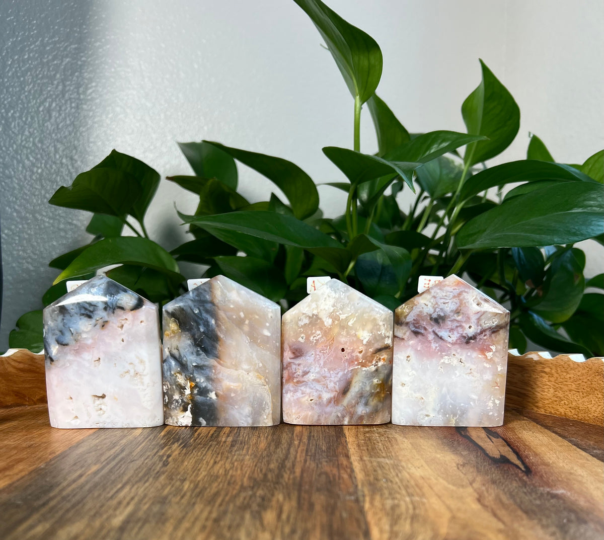 Rainbow Plume Agate Flat Towers