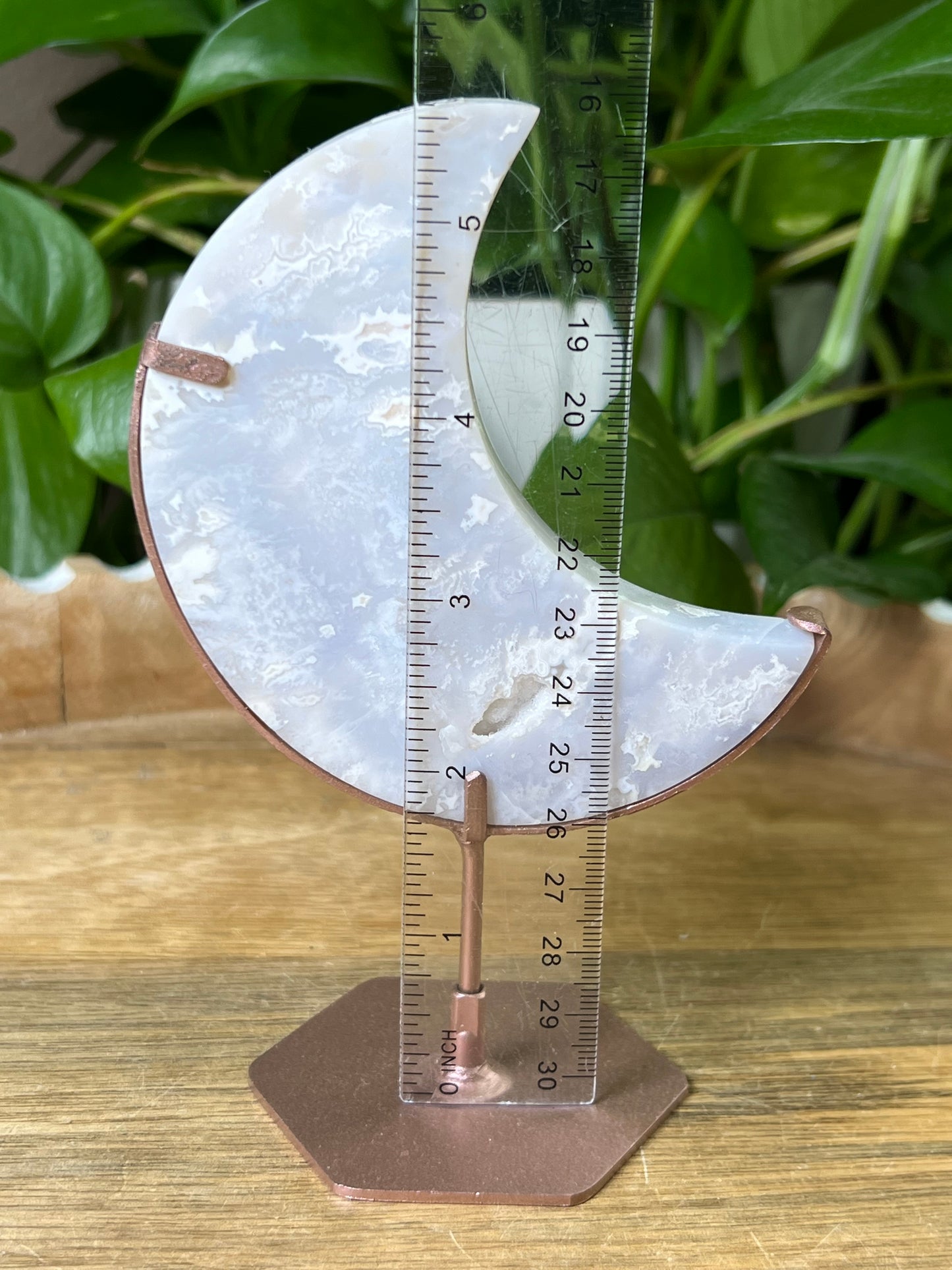 Winter Plume Agate Moon