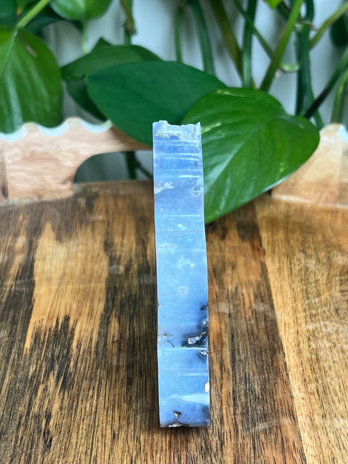 Blue Plume Agate Buddha: C