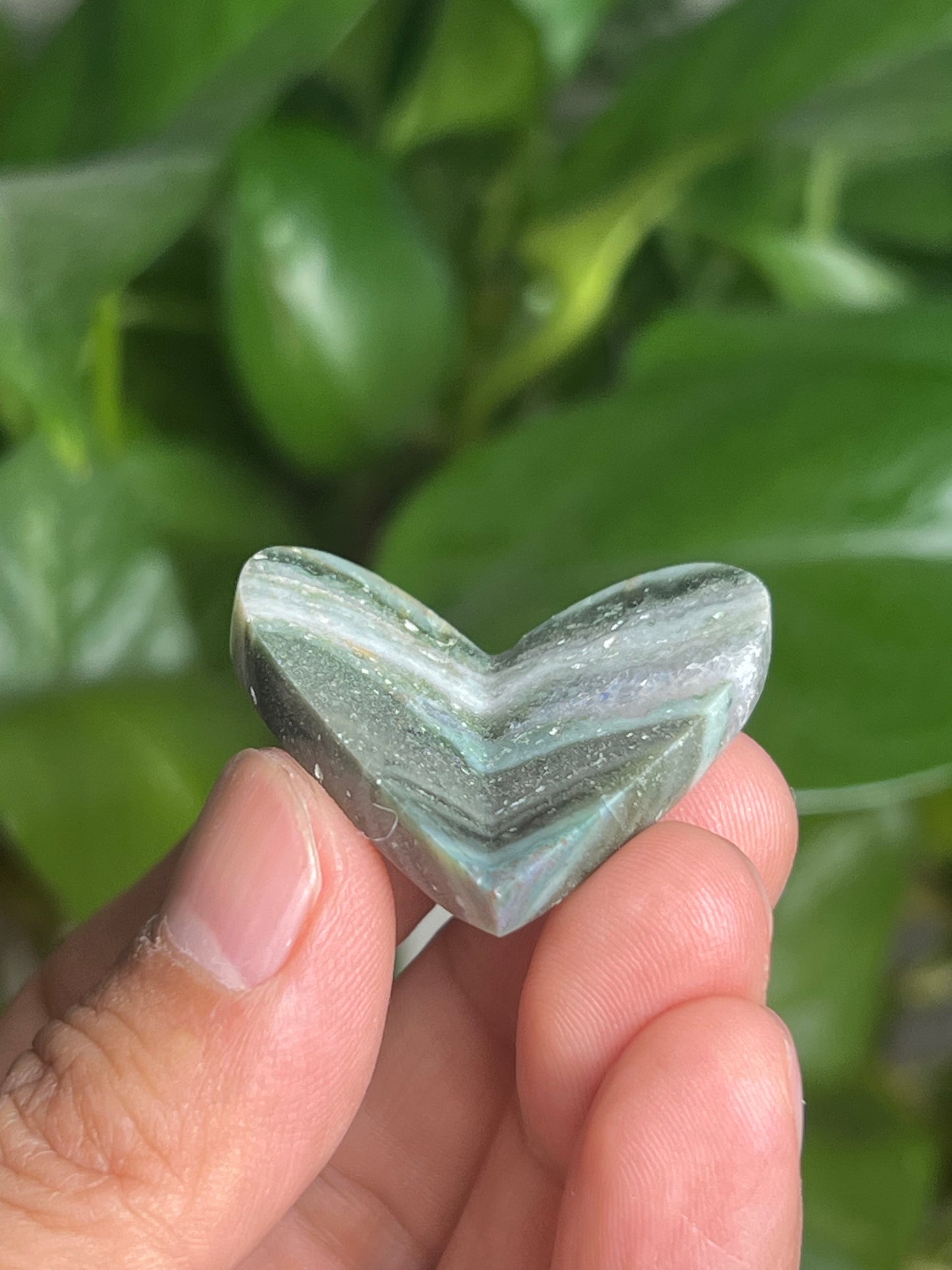 Blue Green Jasper 3D Butterfly Heart: DC