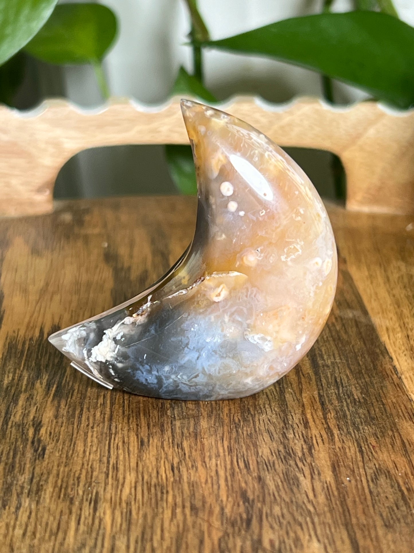 Rainbow Plume Agate Moon B