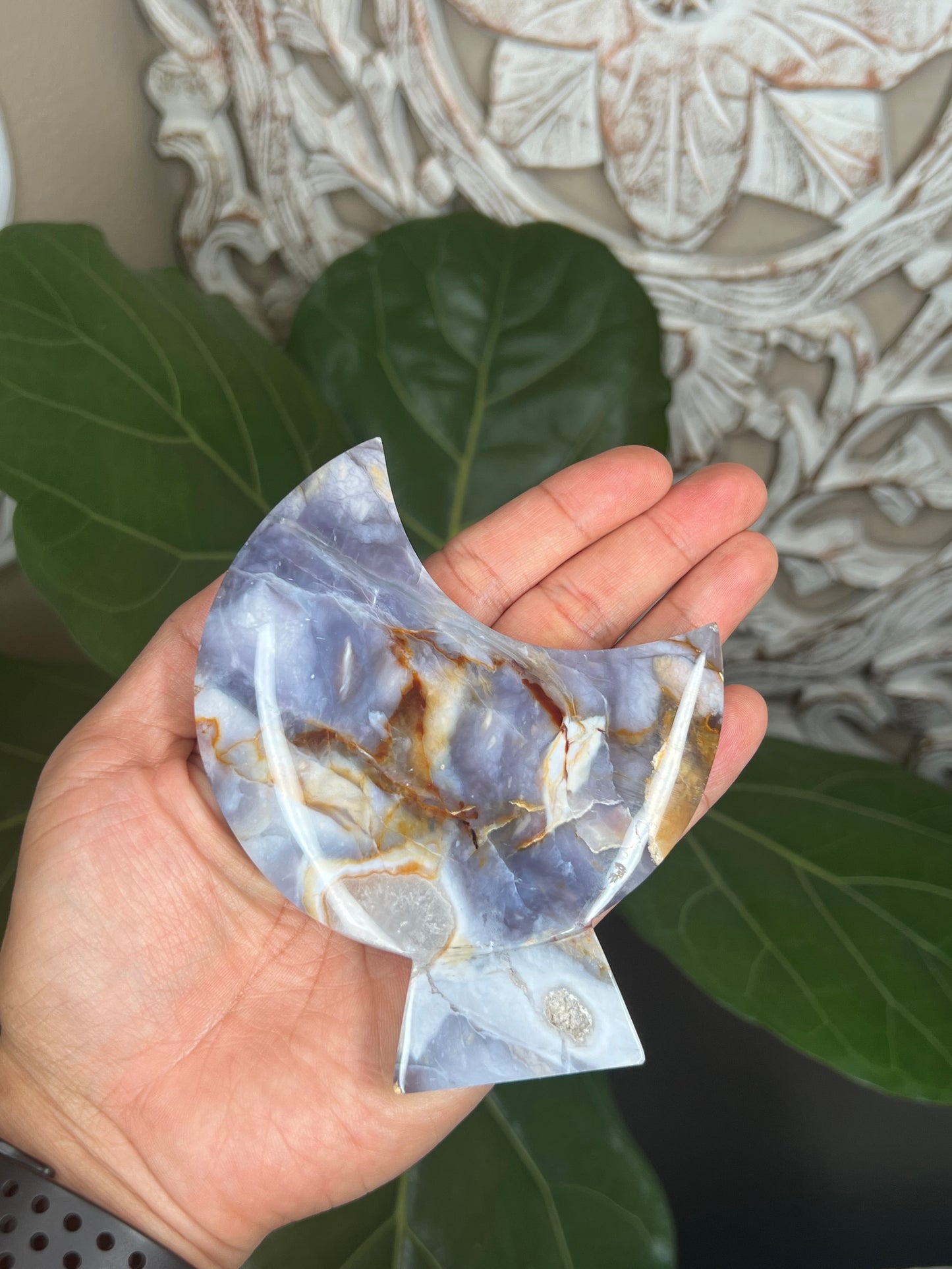 Purple Chalcedony Moon