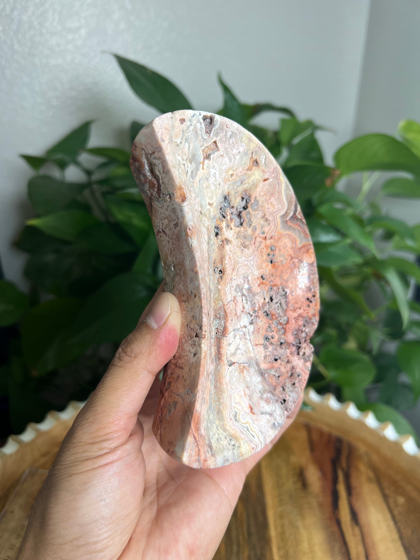 Crazy Lace Agate Moon Bowl: E