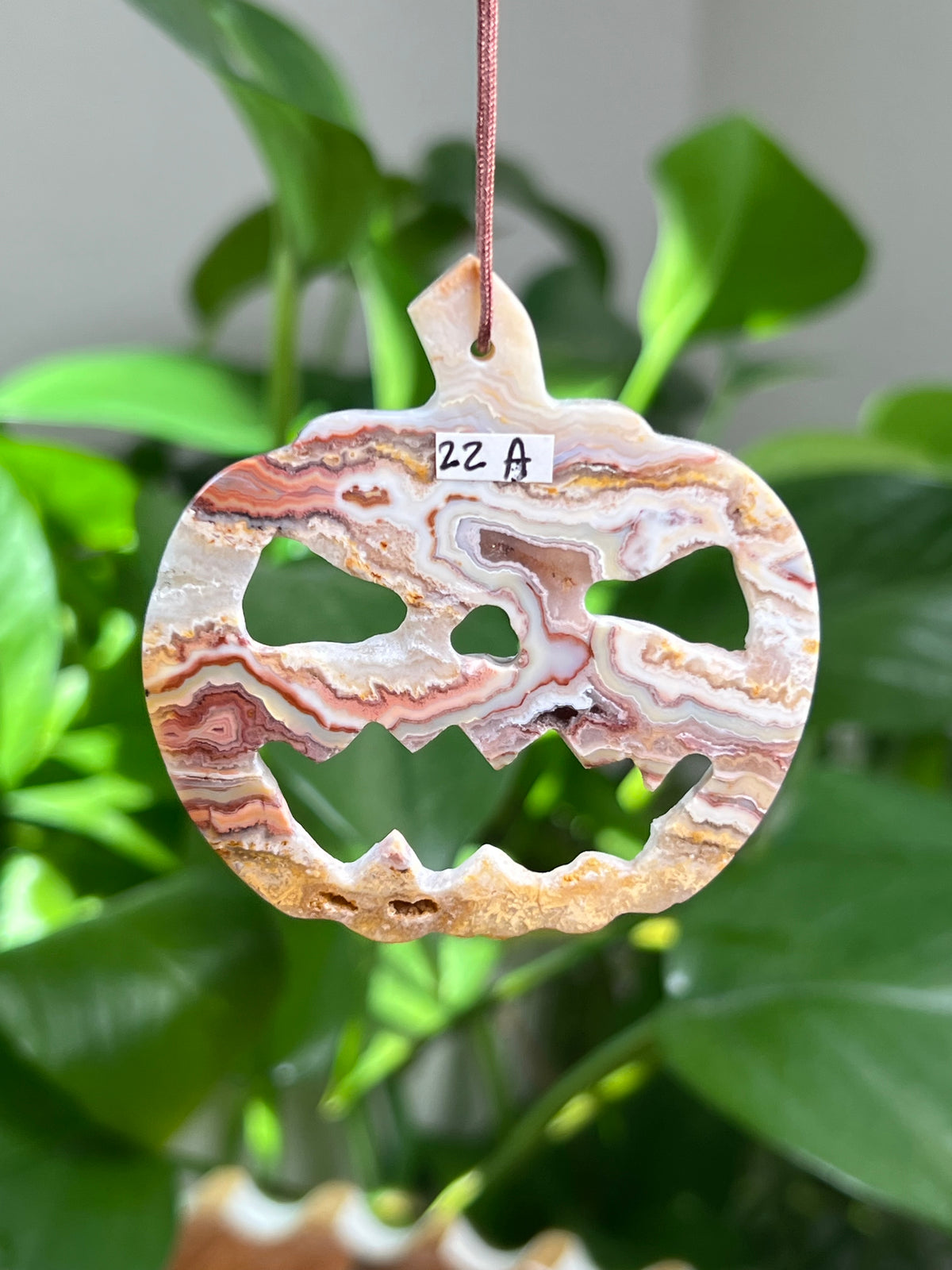 Crazy Lace Agate Ornament Pumpkin:  A