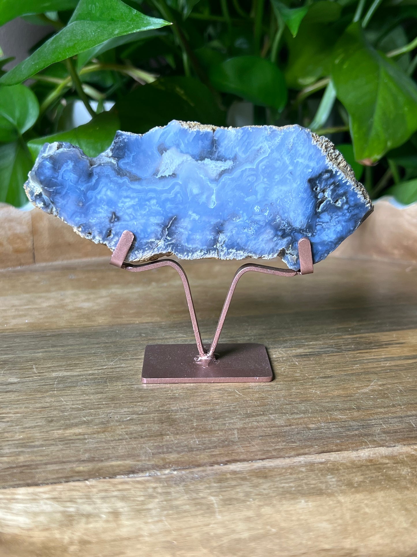 Blue Plume Agate Slab