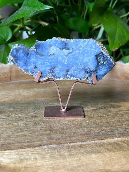 Blue Plume Agate Slab