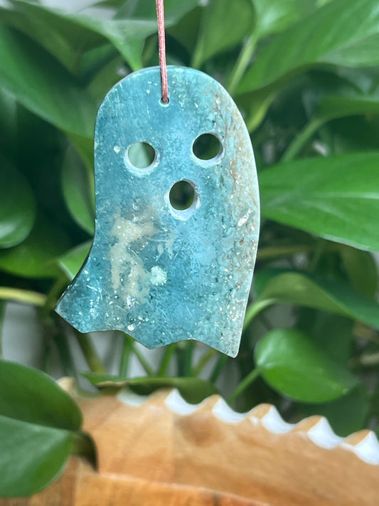 Blue Green Jasper Ornament Ghost: MB