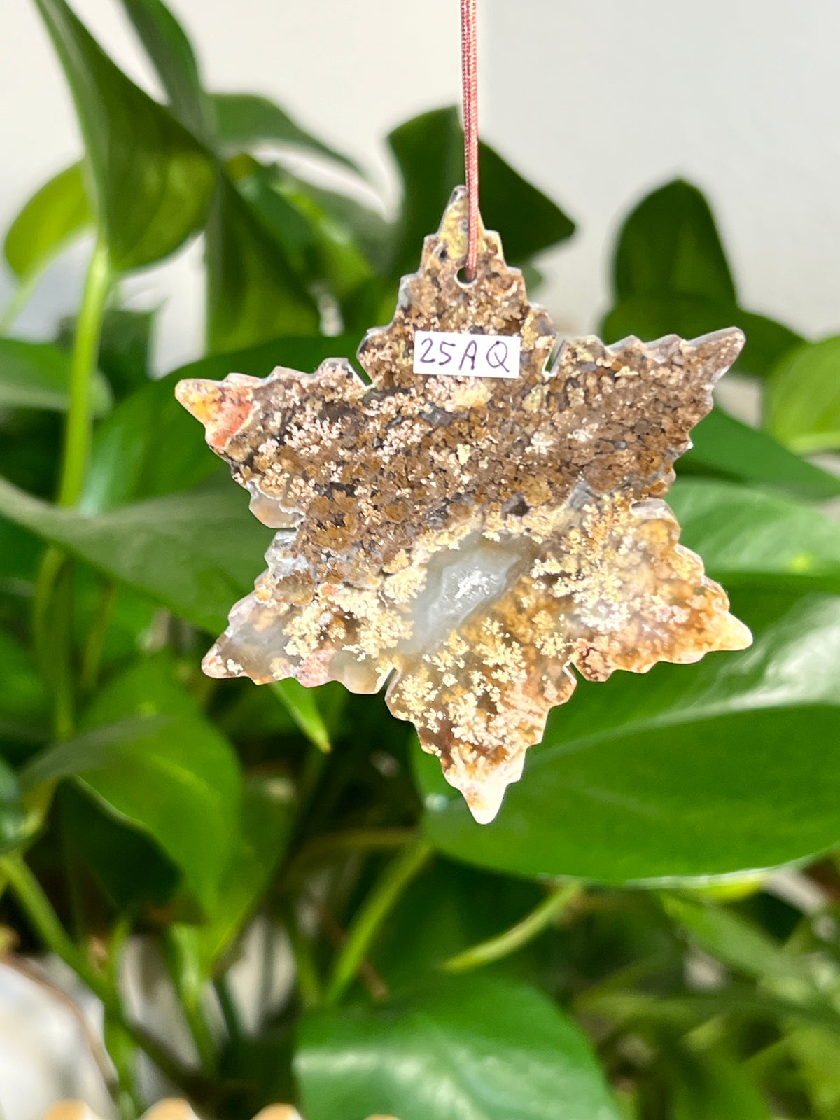 Scenic Moss Agate Snowflake Ornaments