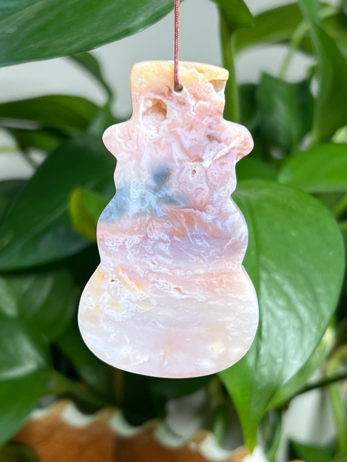 Rainbow Plume Agate Ornament  Snowman: NA