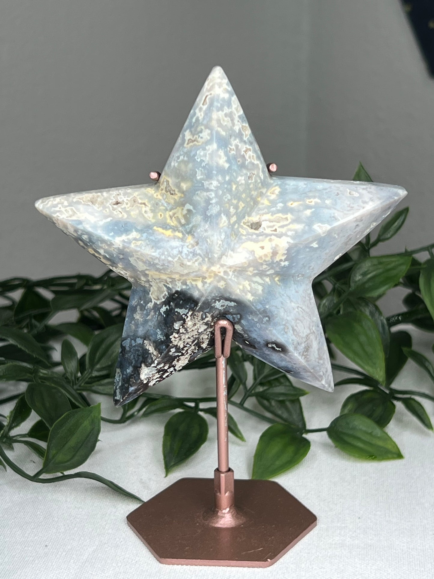 Blue Plume Agate Star