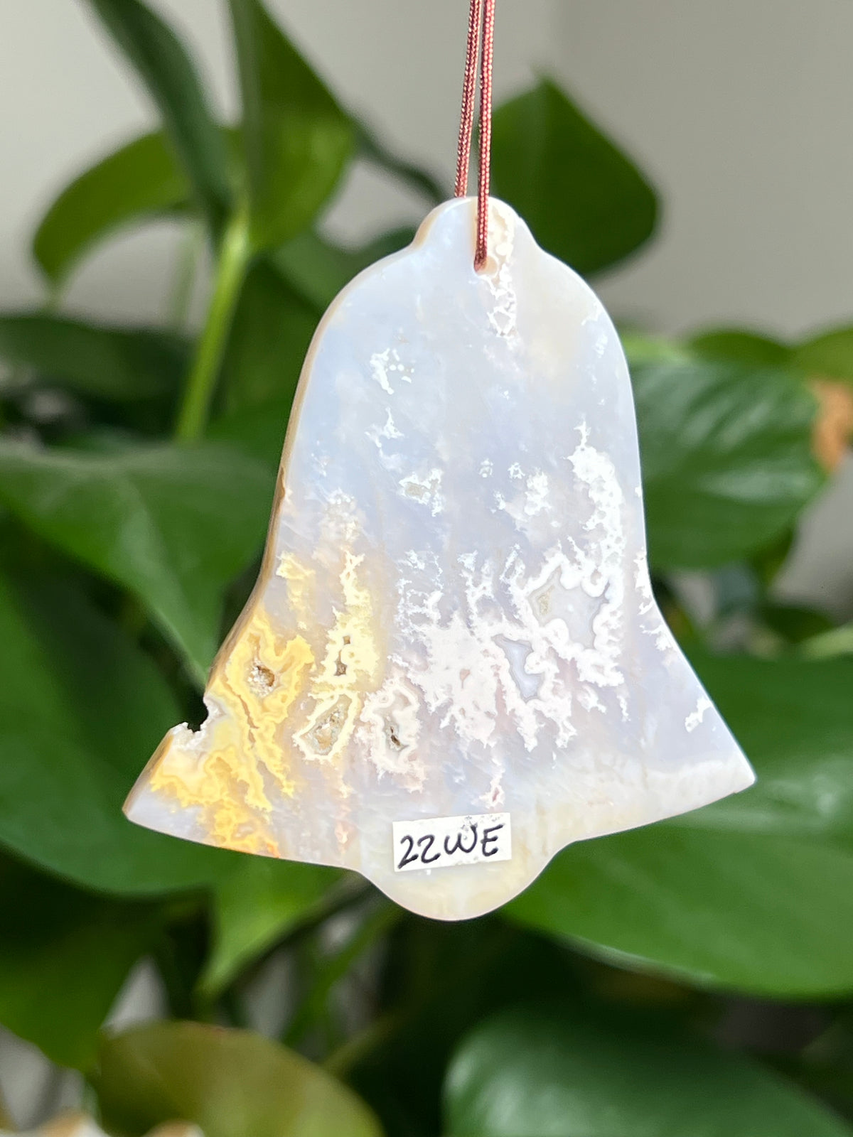 Winter Plume Agate Ornament Bell: WE