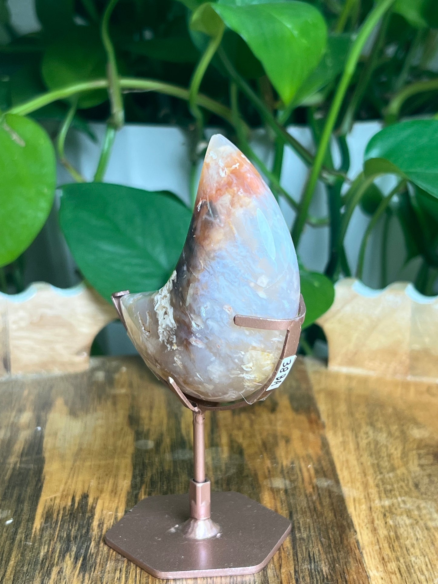 Rainbow Plume Agate Moon: BA