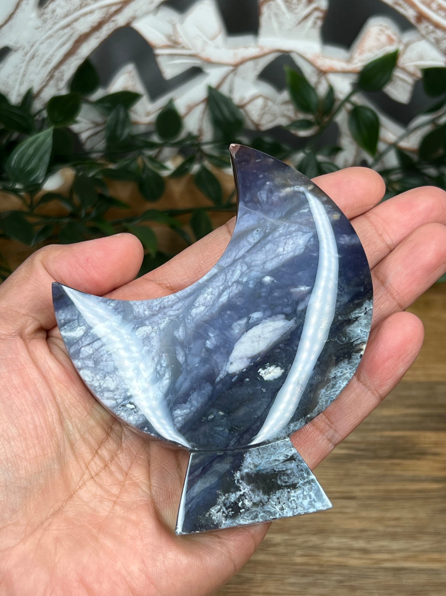 Purple Chalcedony Moon