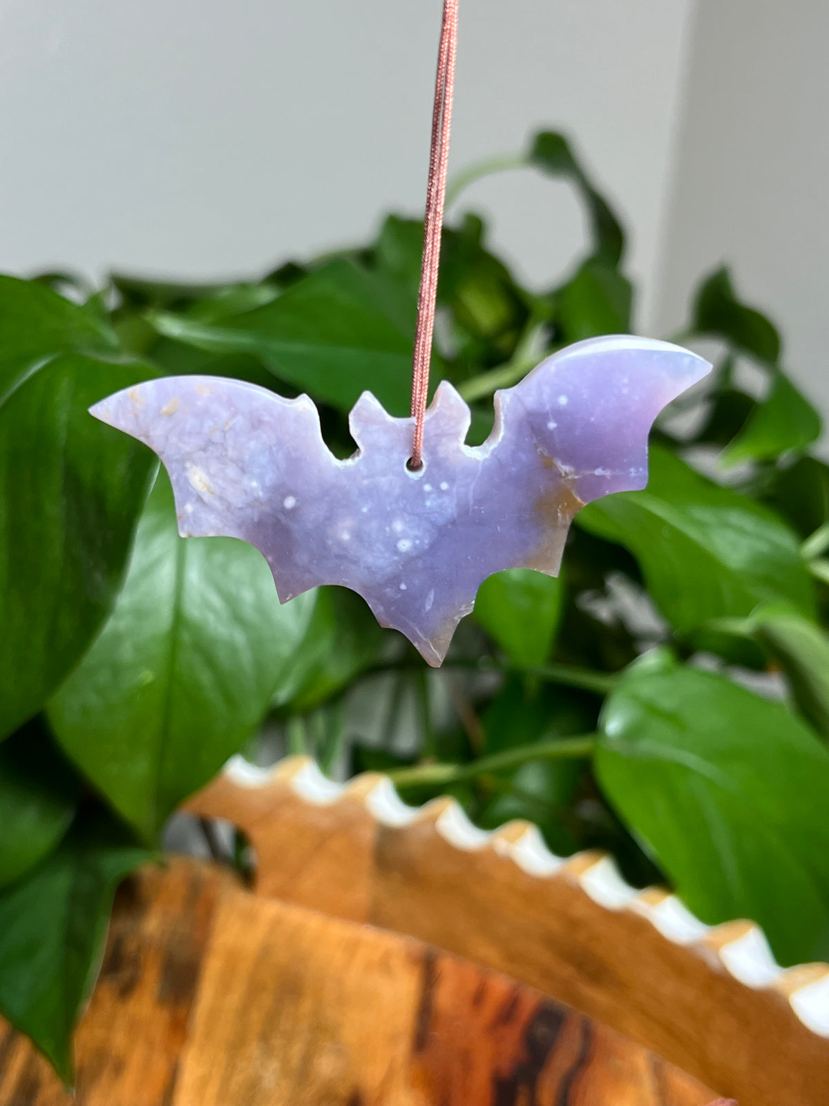 Purple Chalcedony Bat Ornaments