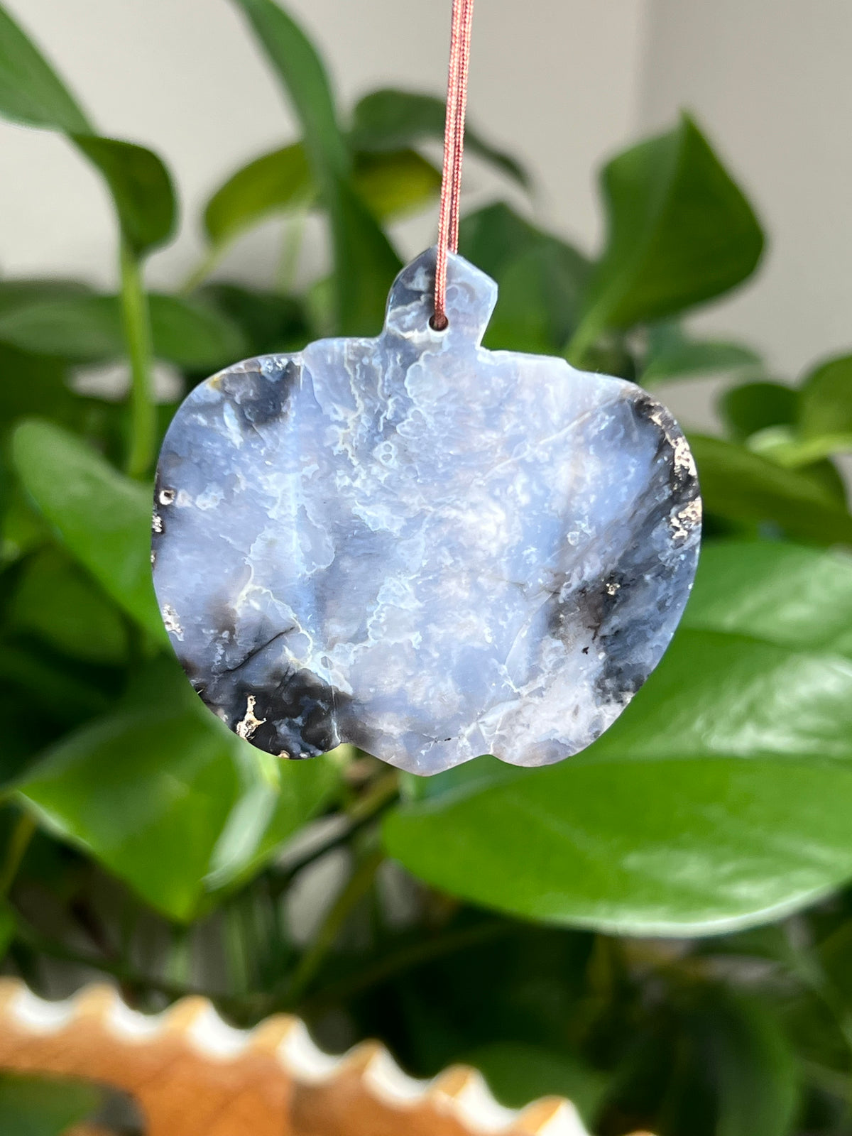 Blue Plume Agate Pumpkin Ornaments