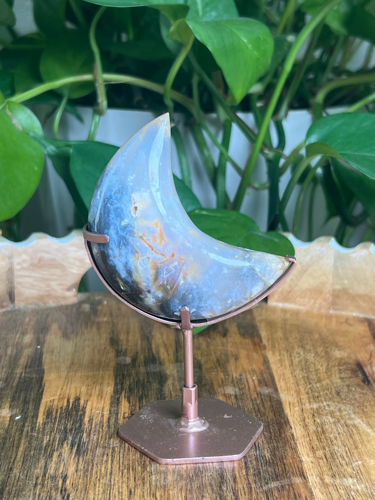 Rainbow Plume Agate Moon: PV