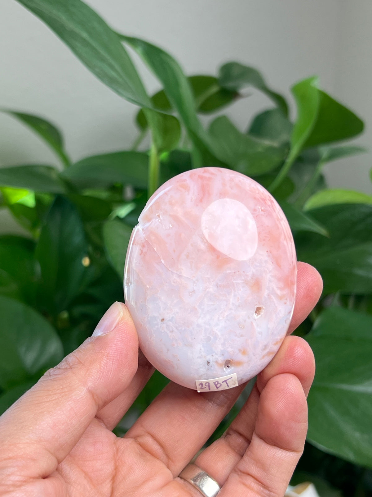 Pink Carnelian Palmstone: BT
