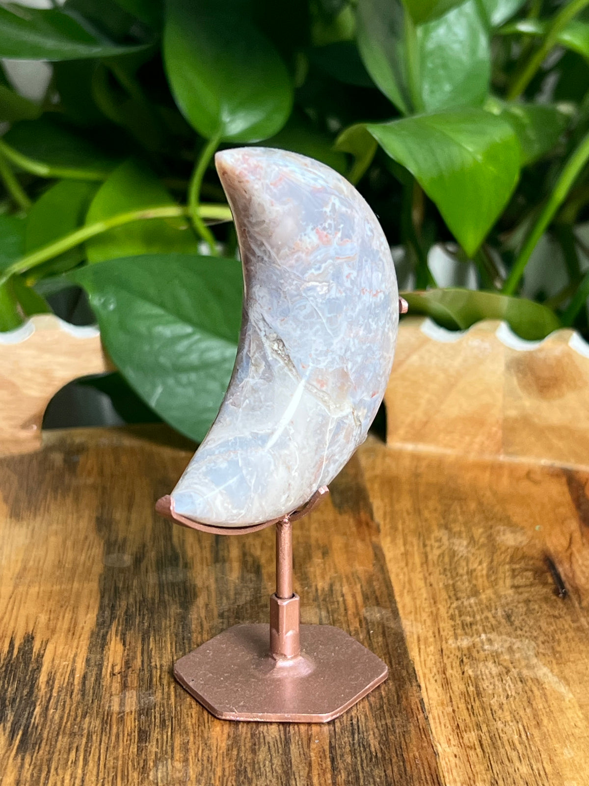 Sumatra Plume Agate Moon: RD