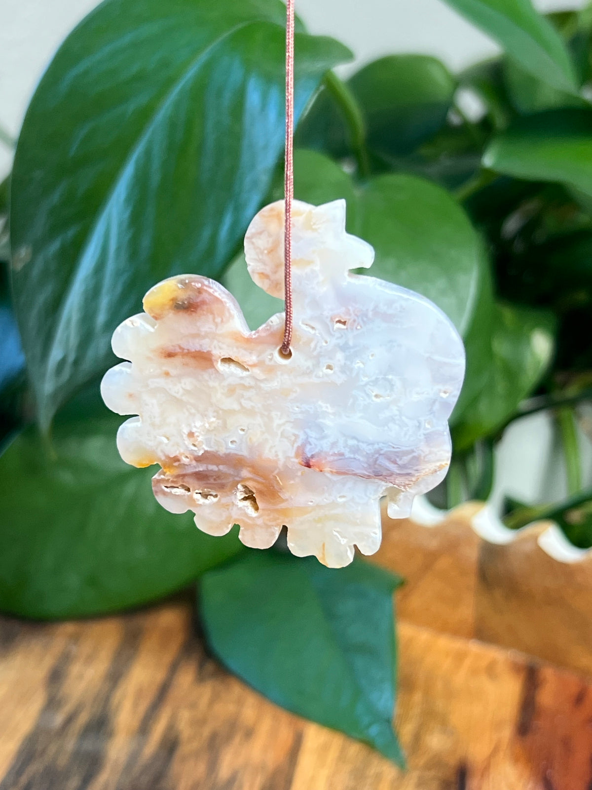 Rainbow Plume Agate Turkey Ornaments