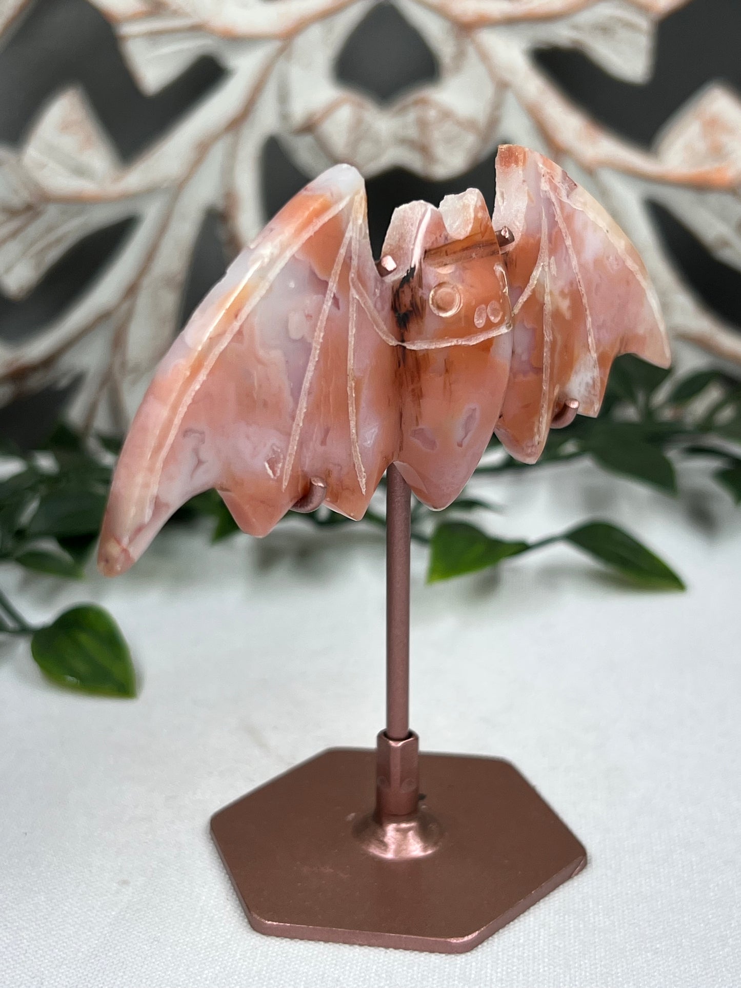 Pink Carnelian Bat