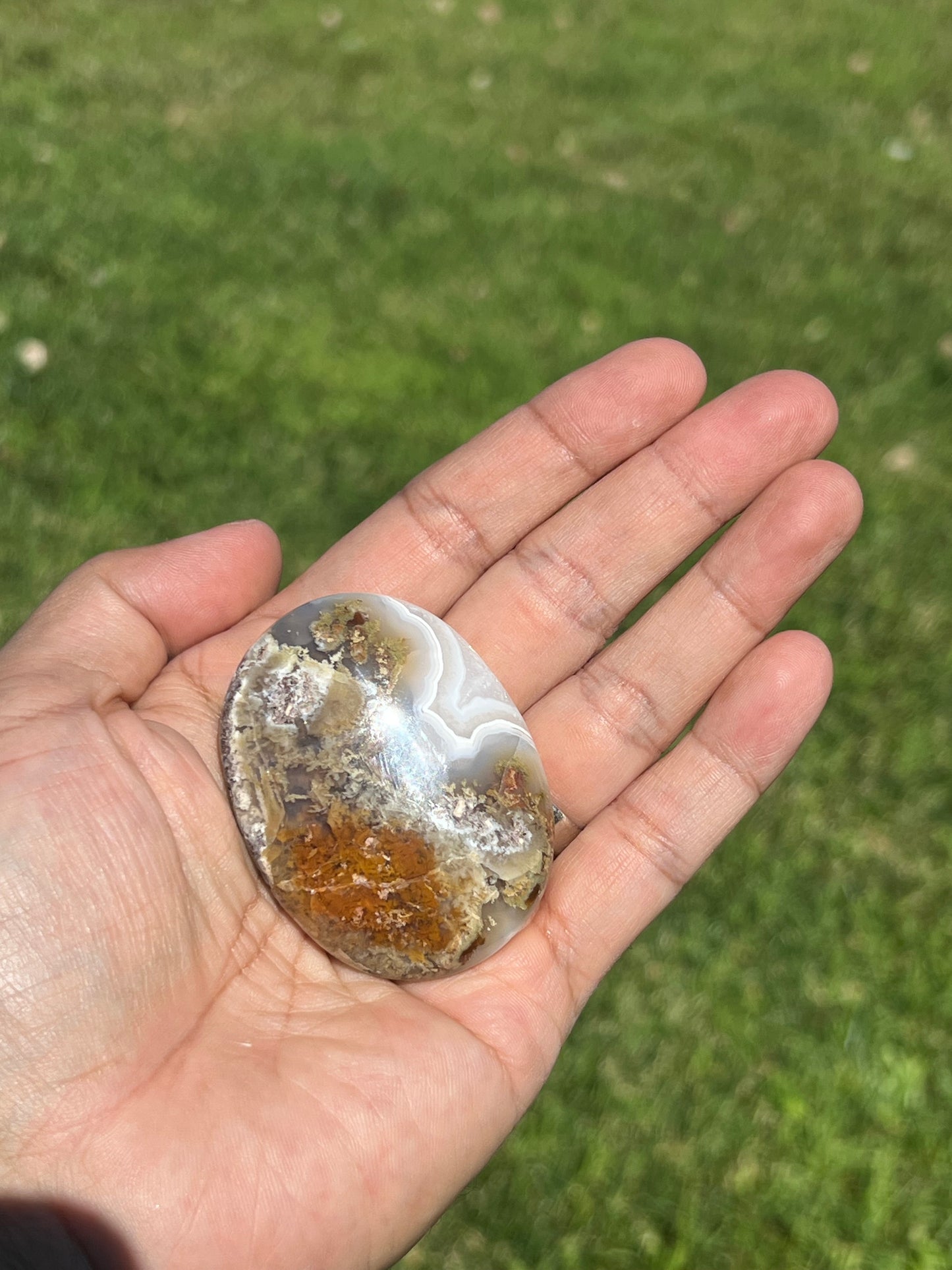Scenic Moss Agate Palmstone BQ