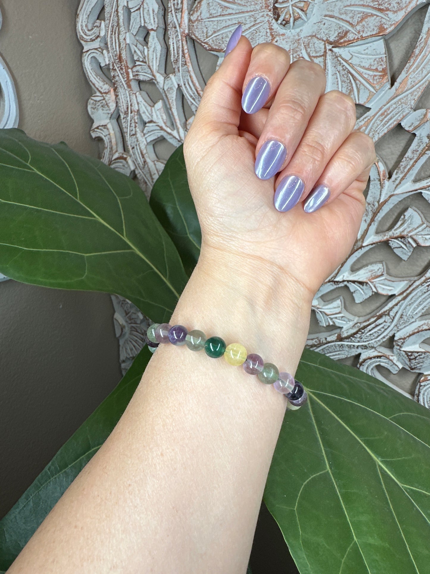 Fluorite Beaded Bracelet (8mm)