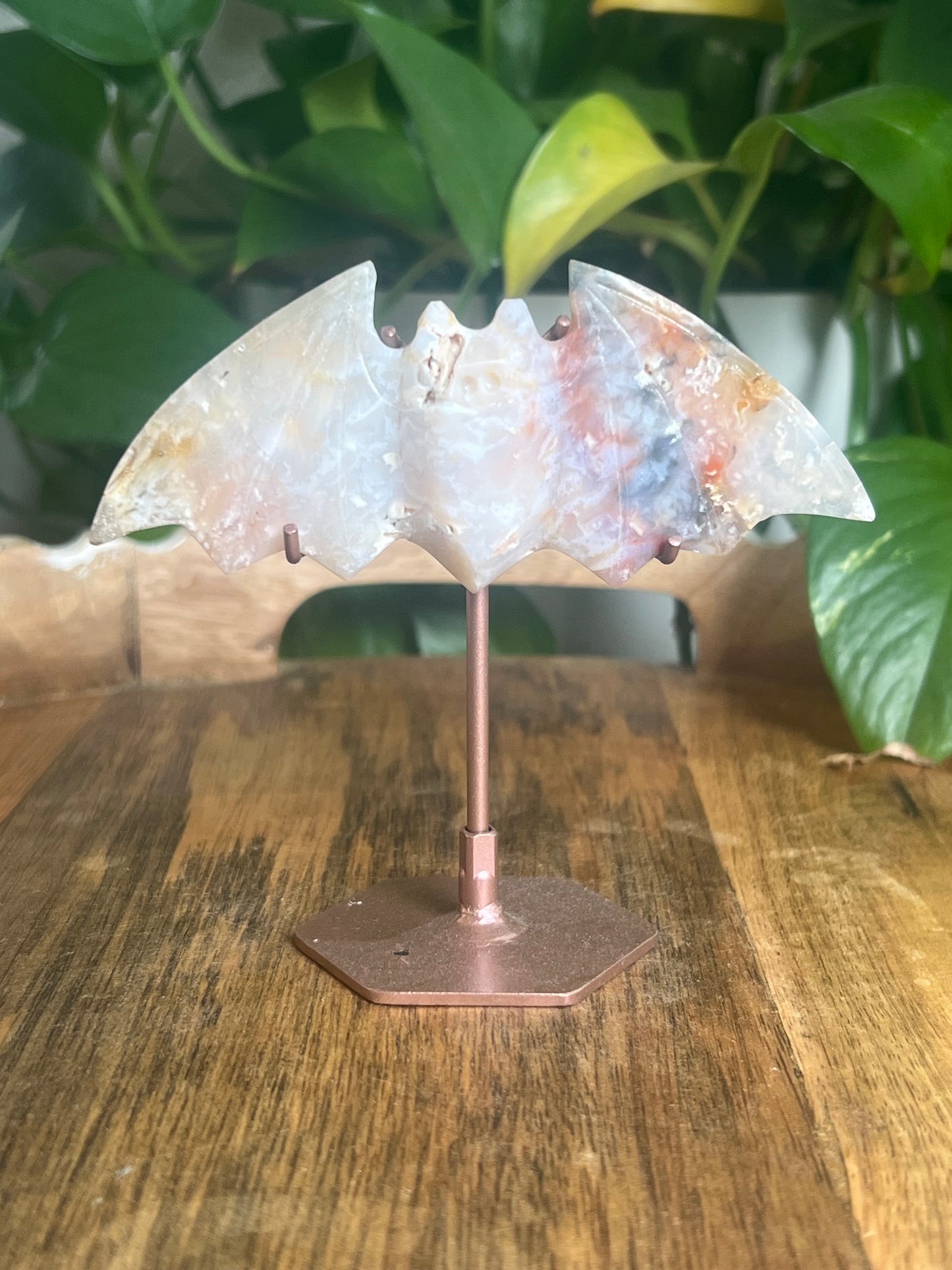 Rainbow Plume Agate Bat C