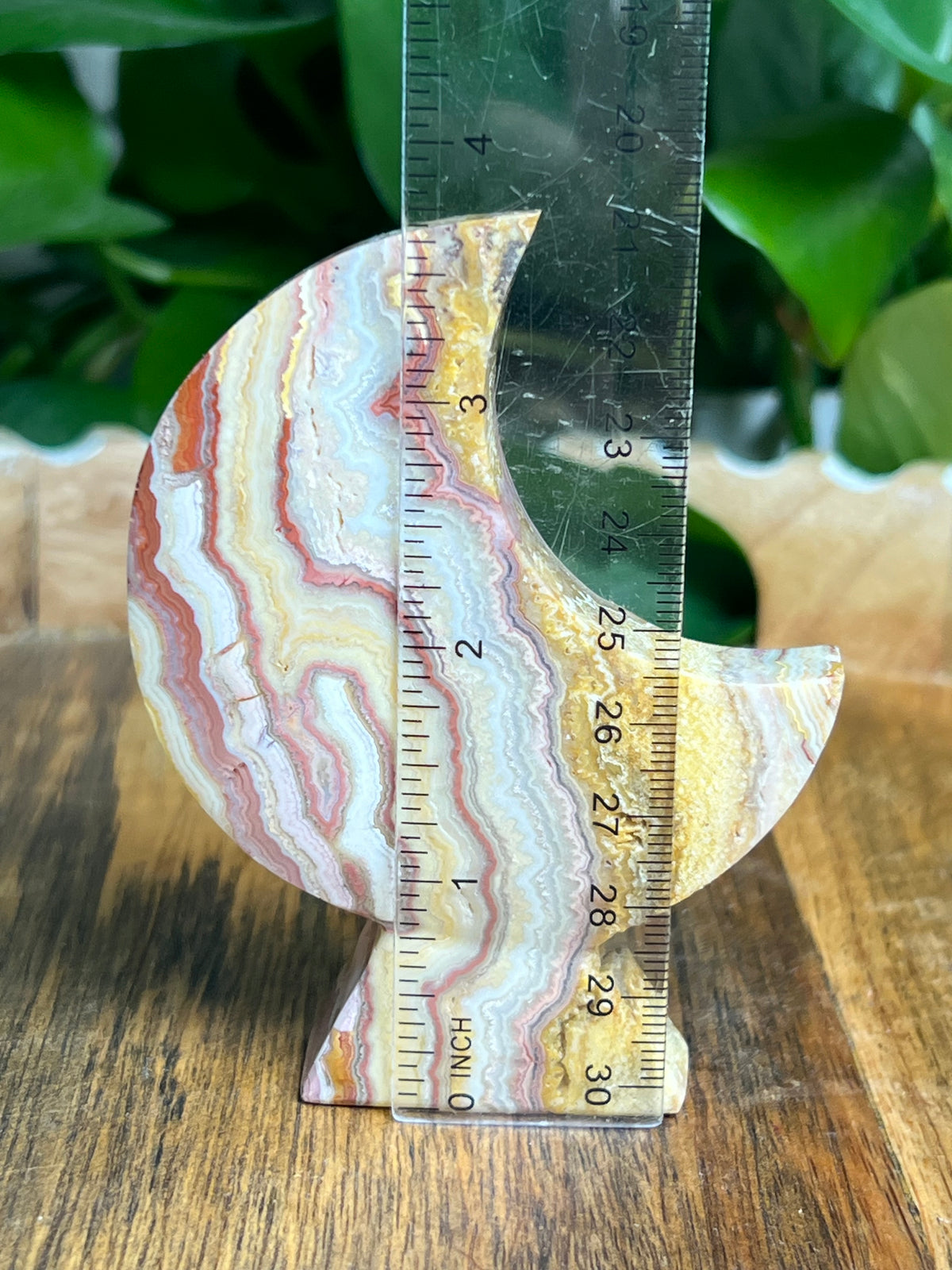 Crazy Lace Agate Self Standing Moon: N