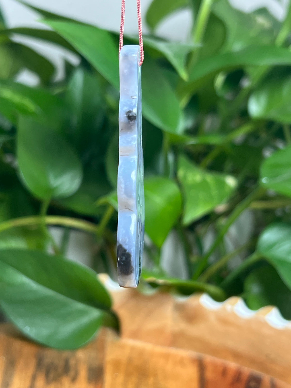 Blue Plume Agate Ornament Snowman: BM