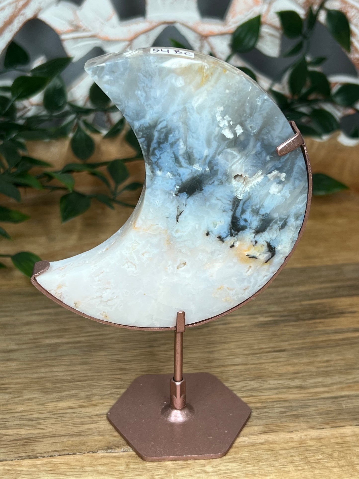 Rainbow Plume Agate Moon