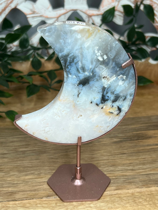 Rainbow Plume Agate Moon