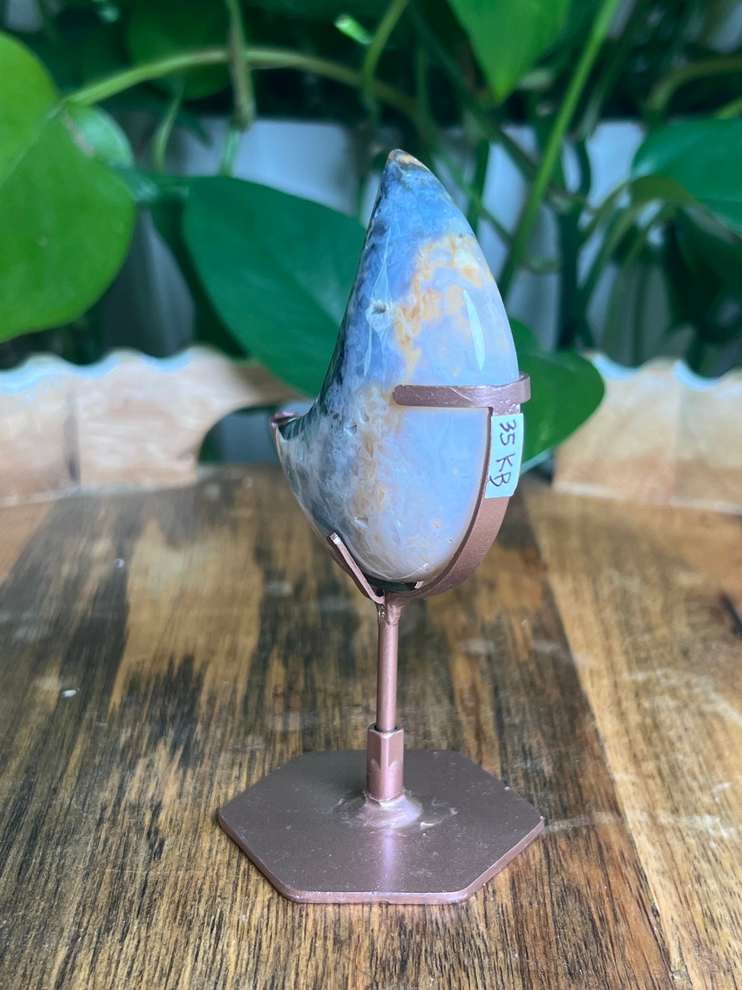 Rainbow Plume Agate Moon: KB