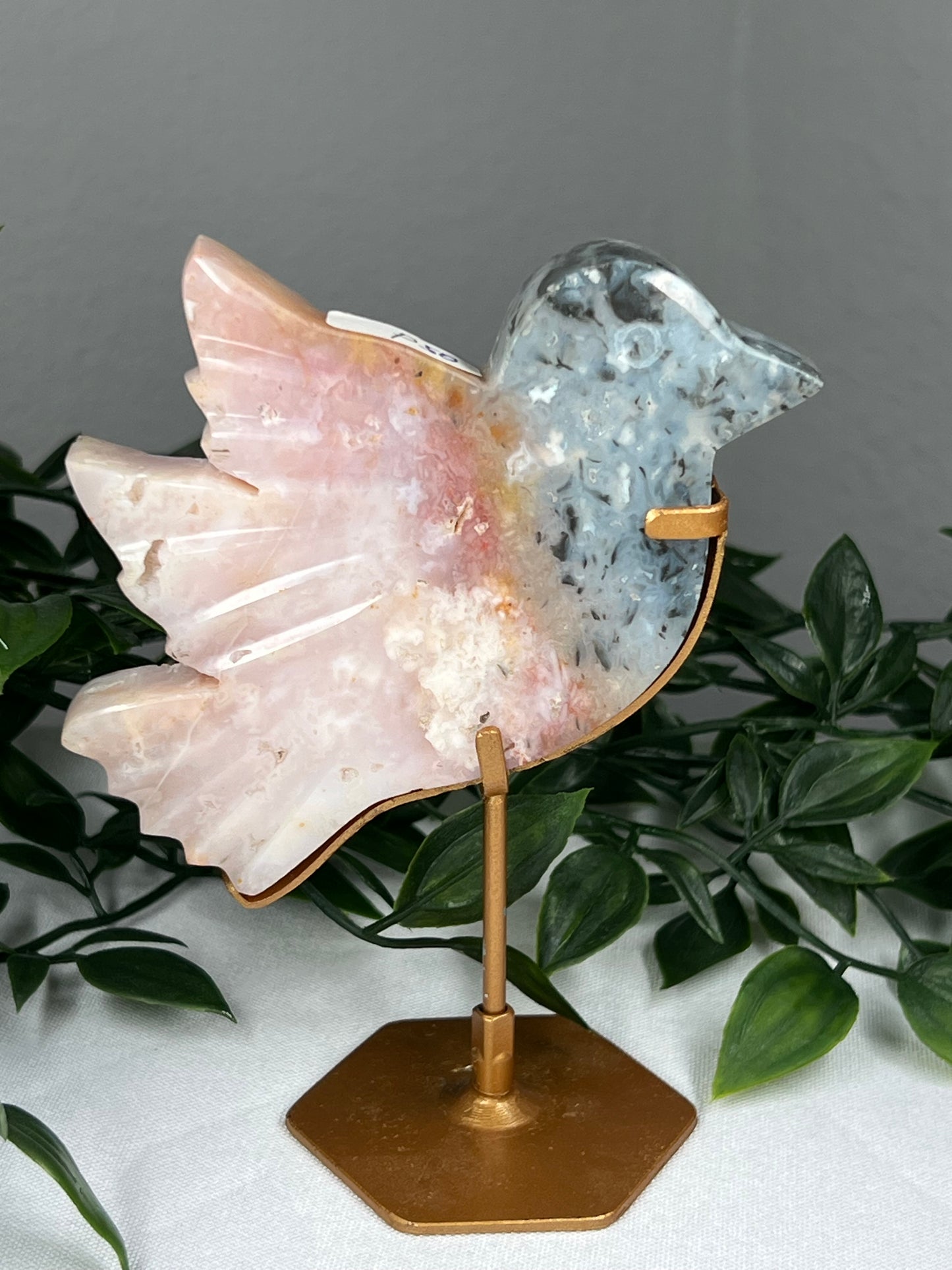 Rainbow Plume Agate Bird