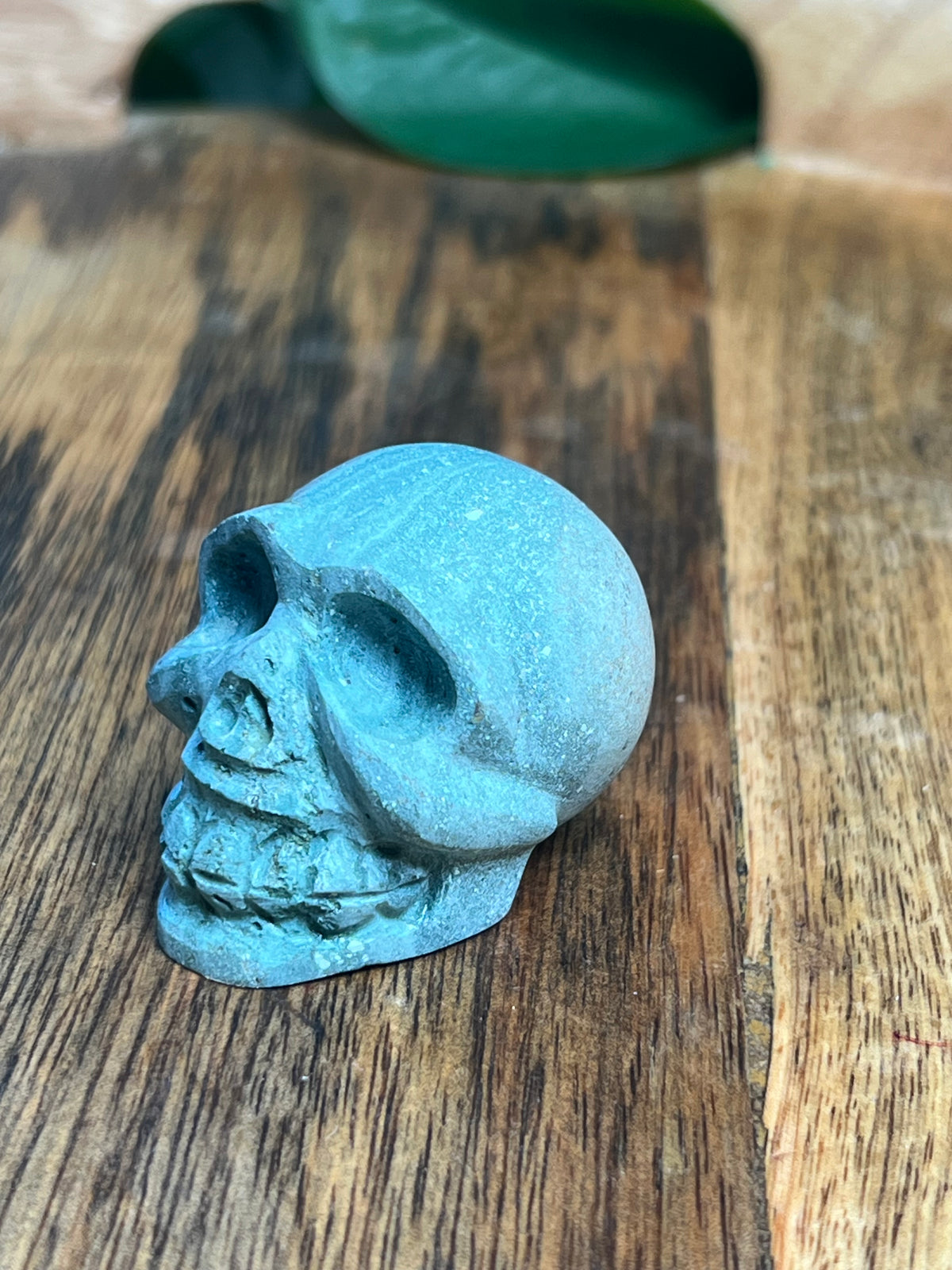 Blue Green Jasper Mini Skull: H