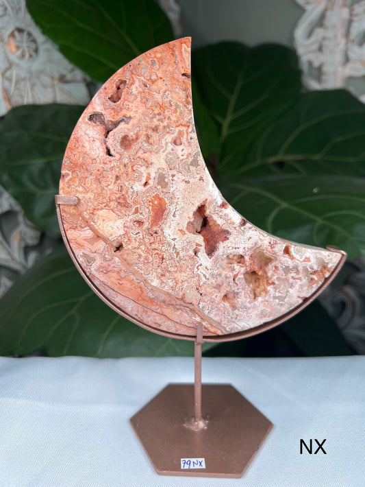 Pink Crazy Lace Agate Moon: NX