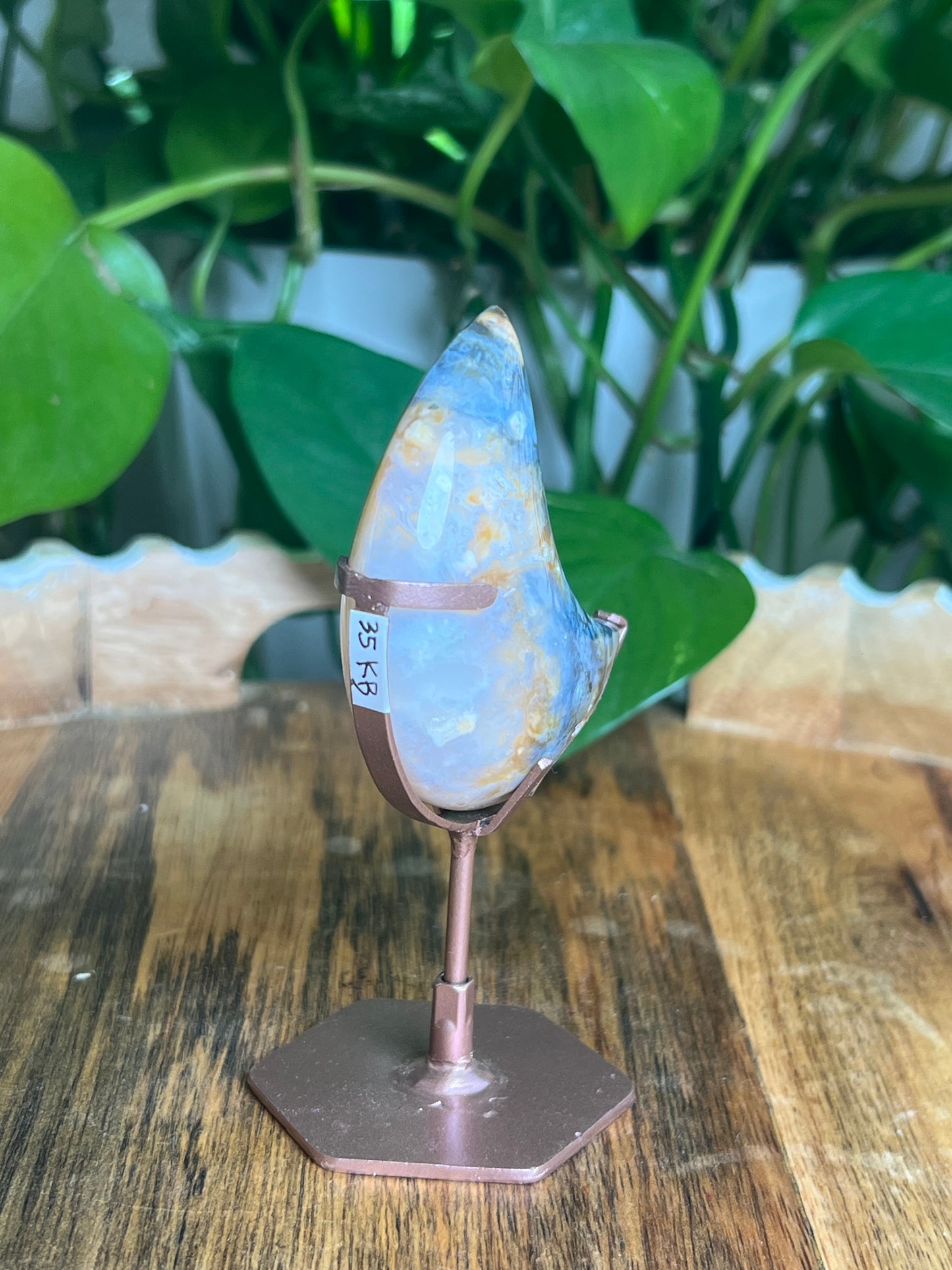 Rainbow Plume Agate Moon: KB