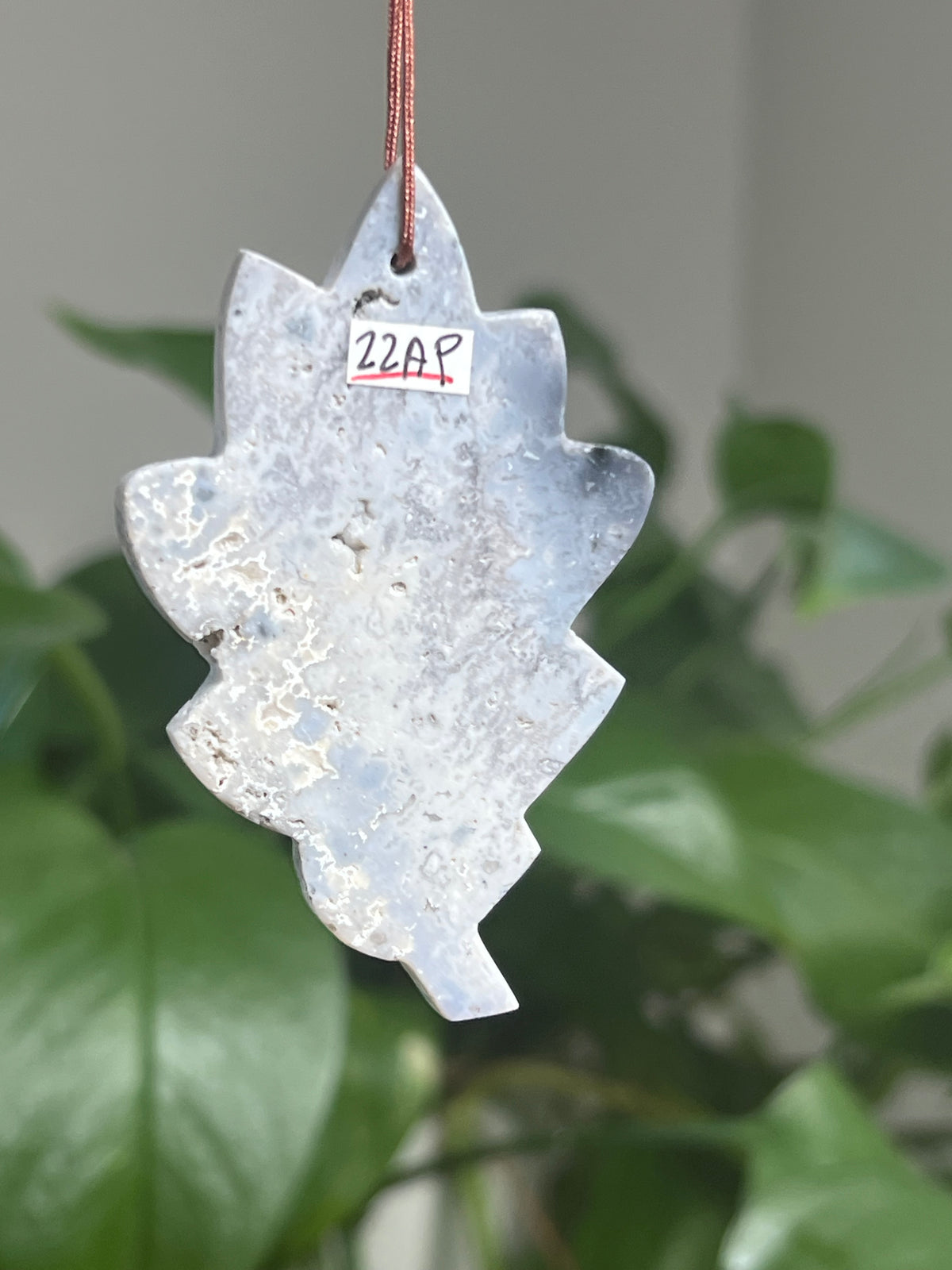 Blue Plume Agate Leaf Ornaments